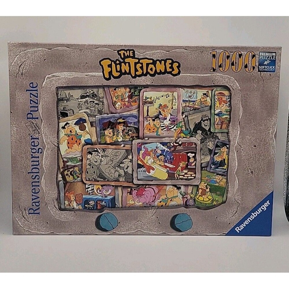 The Flintstones Ravensburger 1000 Pc Jigsaw Puzzle- Fred Wilma Pebbles